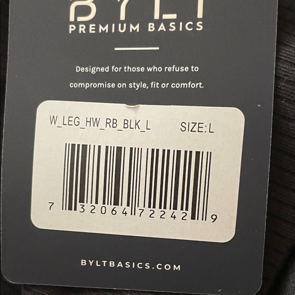 BYLT RIBBED LEGGINGS BLACK-L - Picture 3 of 3